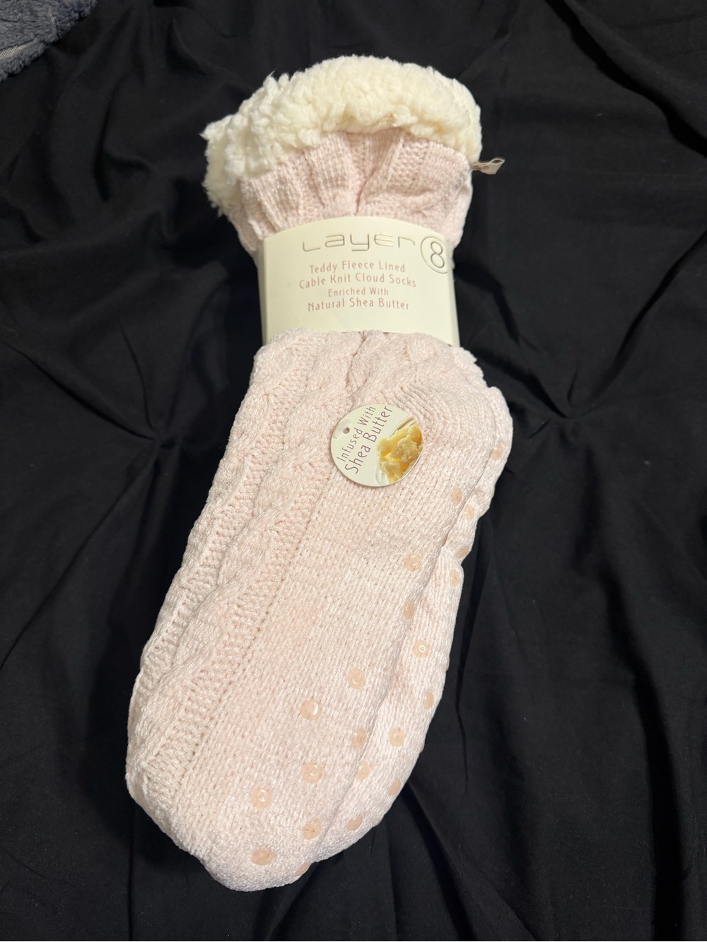 2 Pairs - Layer 8 Cable Knit Teddy Fleece Lined Socks